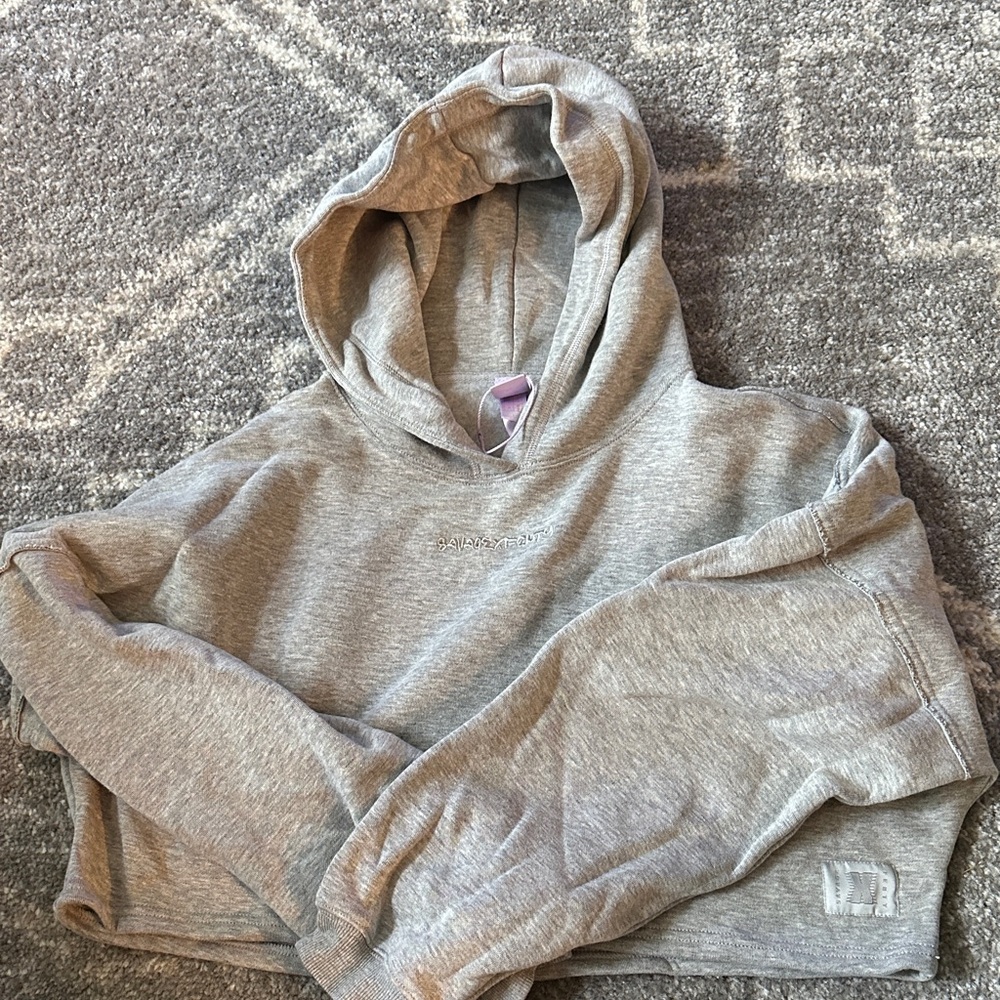 Savage X Fenty Light Gray Crop Hoodie